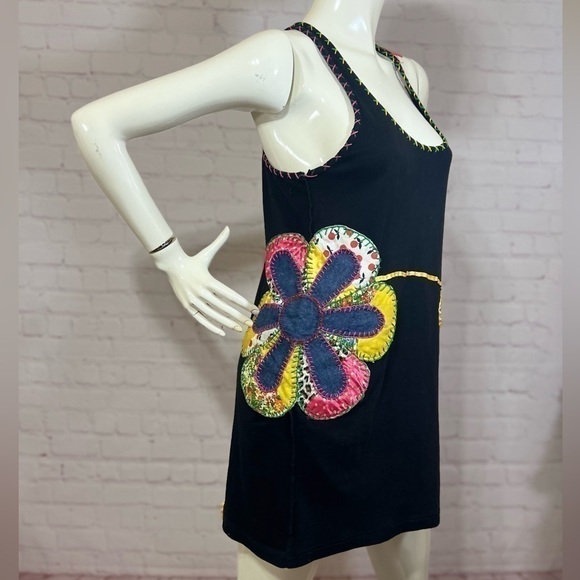 appliqued Tanktop Tunic Dress reversible in size medium 90s Y2k Vintage - Picture 16 of 16